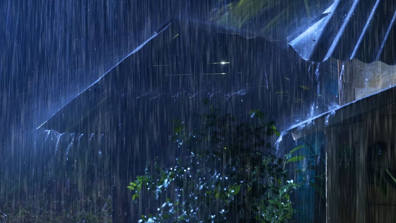 Sleep Hypnosis within 3 Minutes to Sleep Instantly with Heavy Rain & Low Thunder on Tin Roof