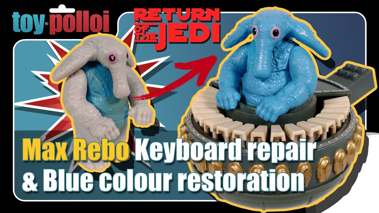 Ремонт и восстановление синего цвета винтажной клавиатуры Max Rebo Star Wars — Toy Polloi