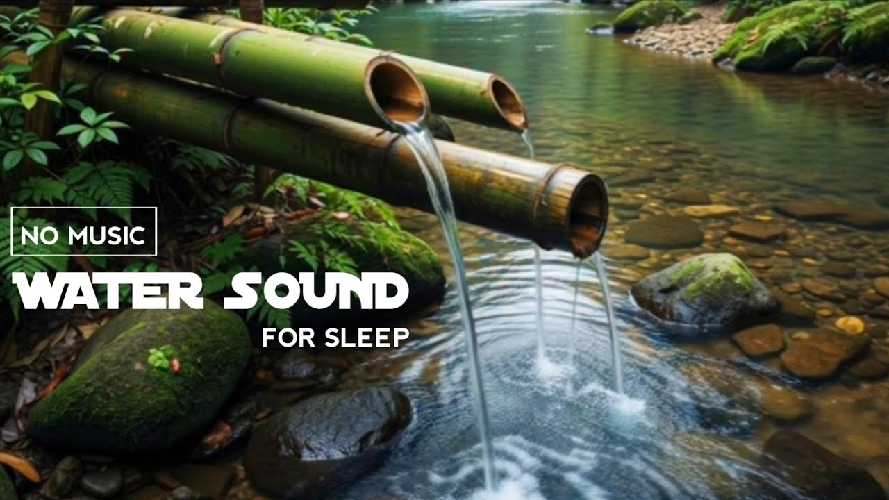 Deep Sleep Water Sounds 1 Hour | Calming Stream & Bamboo Water | No Music