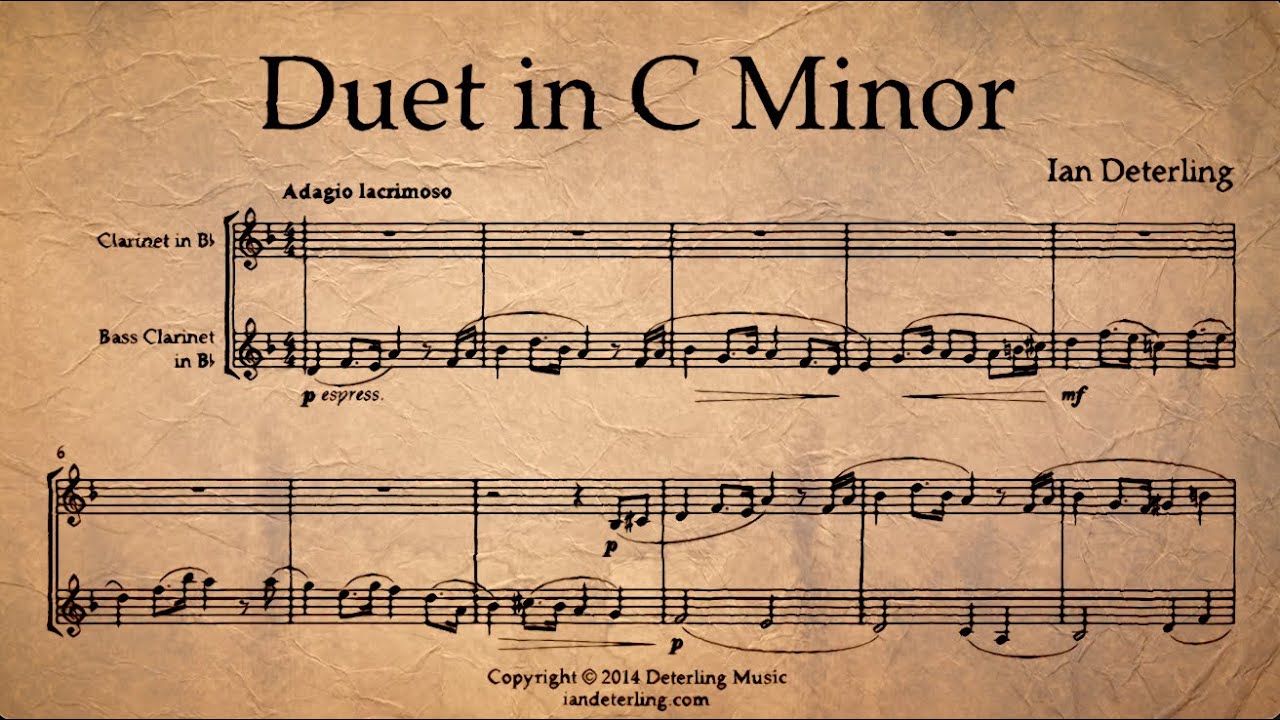 Duet for Clarinet and Bass Clarinet in C Minor