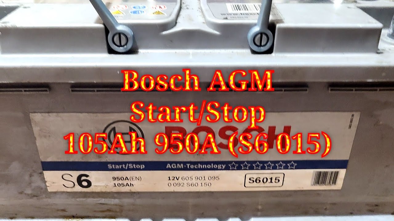 Bosch AGM 105Ah 950A (S6 015) (1). Анализ 7-летнего АКБ. Долив дистиллята. Попытка предзаряда...