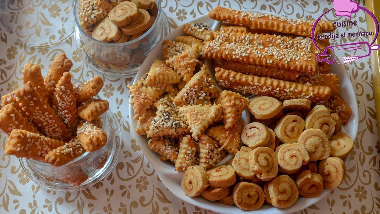 مملحات،قريشلات عاشوراء من عجين واحد حضري3 أشكال و3نكهات رائعة لذيذة وبلا مراشم
