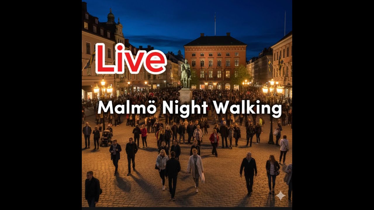 Malmö Night Walk 🇸🇪 | Walking Tour Through City Streets