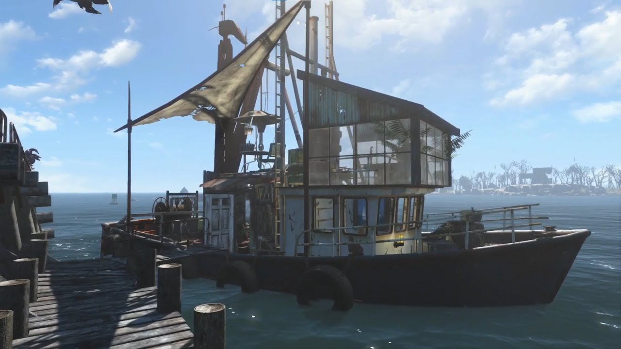 Fallout 4 - Kingsport lighthouse - House in the boat - NO MODS settlement build