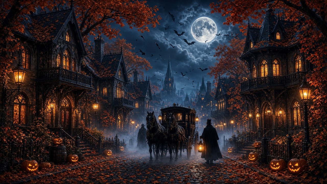 Best Relaxing Halloween Ambience 2026 🎃 Cozy Haunted Halloween Village 👻 Spooky Halloween Music 2026