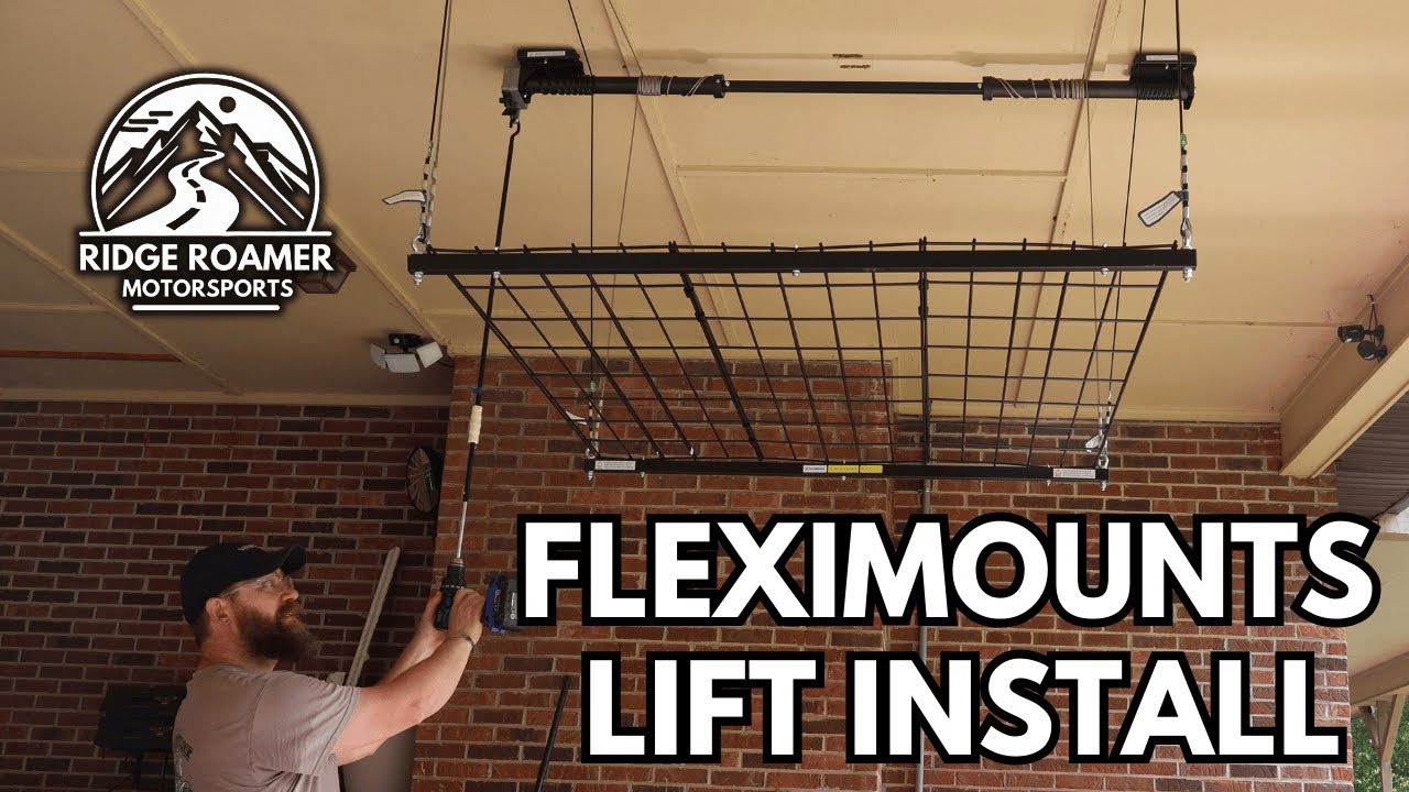 FLEXIMOUNTS GL1 Overhead Garage Lift and Storage Rack Install - For Jeep Hard Top, Truck Camper, etc