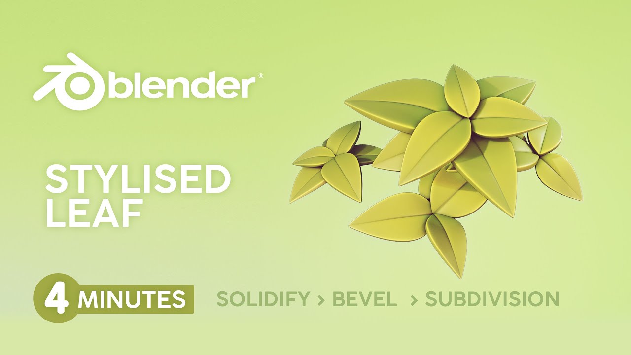 Quick 3D ART #1 | Modeling Cartoon LEAF using Modifiers in Blender 3D | Blender Speed Modeling