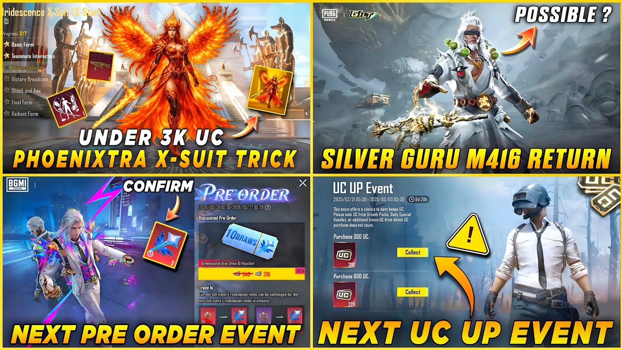 🔴 GET PHOENIXTRA X-SUIT UNDER 2200UC BGMI | SILVER GURU M416 | PRE ORDER EVENT CANCEL | UC UP EVENT 