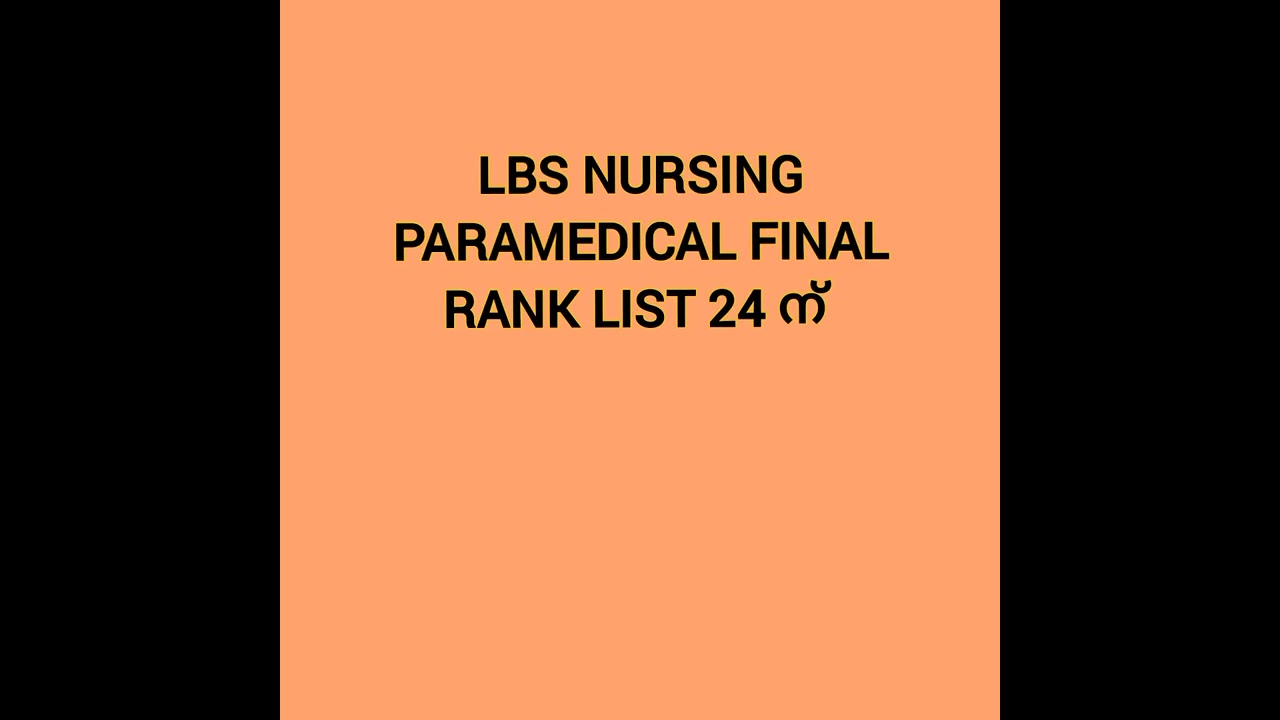 LBS NURSING FINAL RANK LIST date #lbs #lbsfinalrank