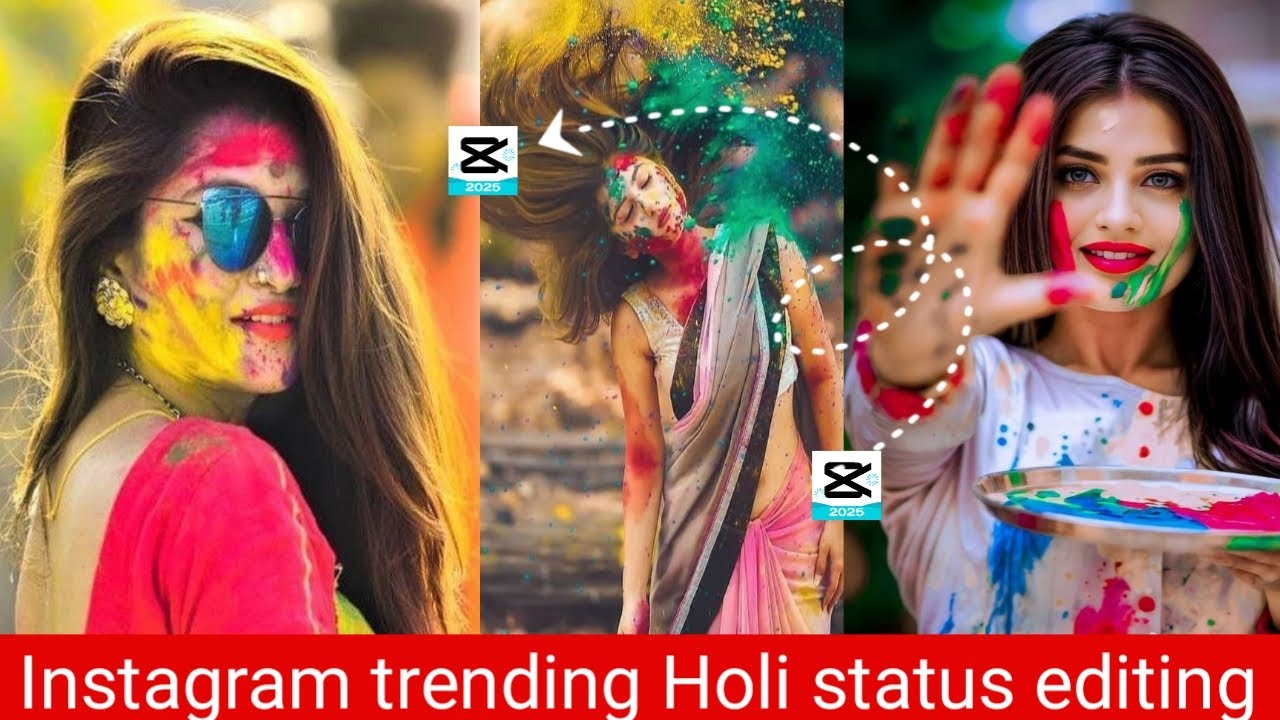 Instagram New Trending Holi Reels Editing In Cupcut |Holi video Status Editing |New Trending status