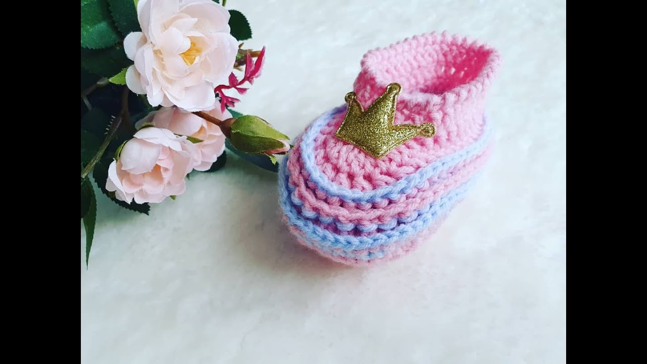 Buciki na szydełku na 3-6 miesięcy - crochet baby shoes 3-6 months