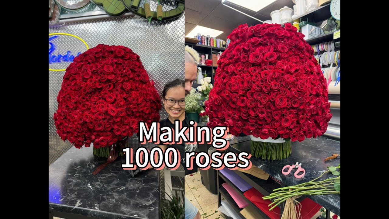 How to make 1000 roses bouquet