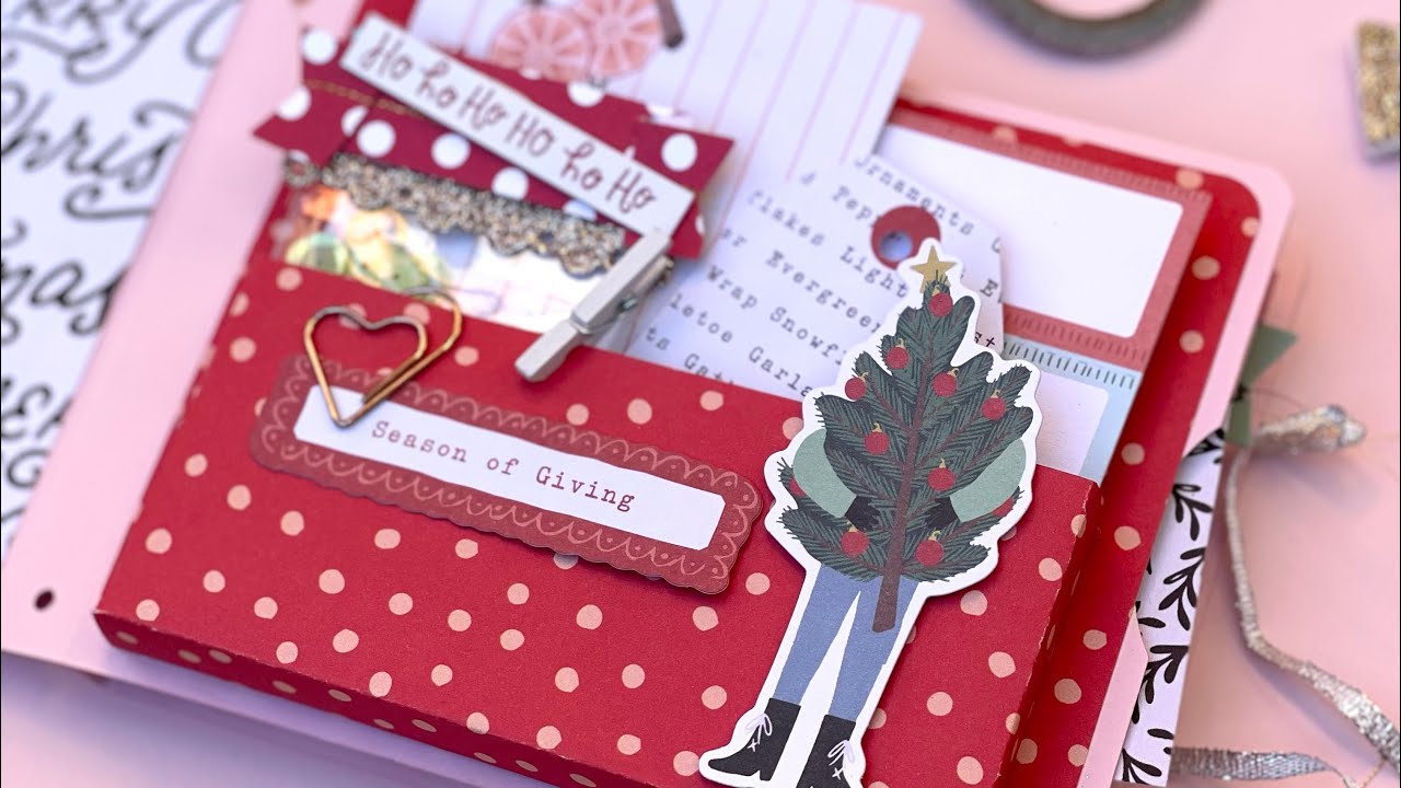 Embellishment Album Tutorial One Page Wonder!12 Days of Christmas Day 1