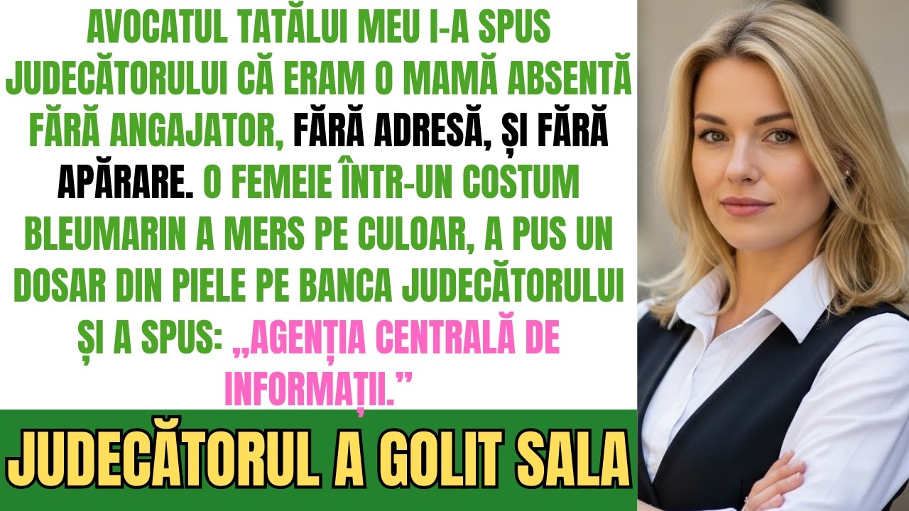 Tatăl Meu Avocat I-A Spus Judecătorului: Eram Mamă Absentă Fără Angajator, Fără Adresă, Fără Apărare
