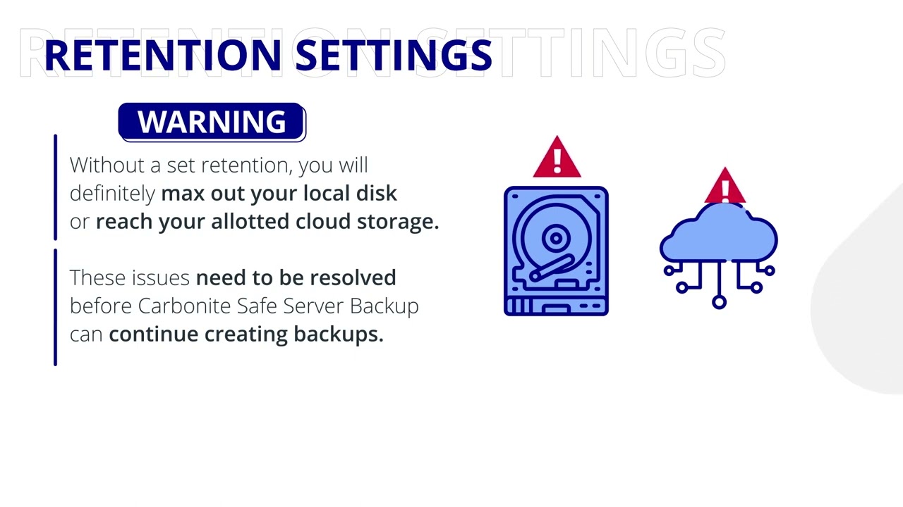 Scheduling and Retention in Carbonite Safe Server Backup