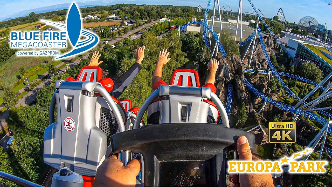 2019 Europa Park Blue Fire Roller Coaster On Ride Ultra HD 4K POV