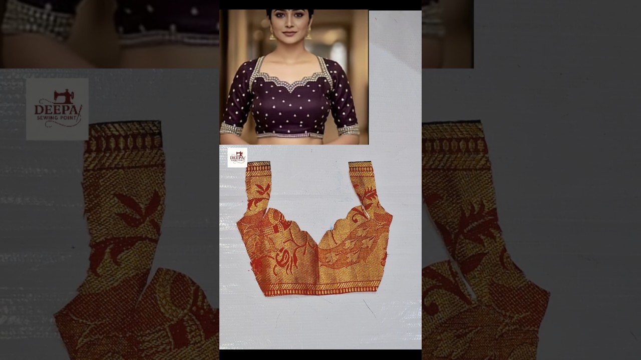 Beautiful front neck blouse design cutting 