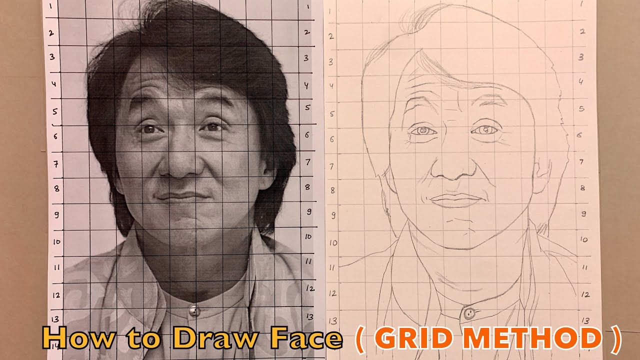 How to Draw Face Part 01| Grid Method | Tutorial | Step by Step | For Beginners