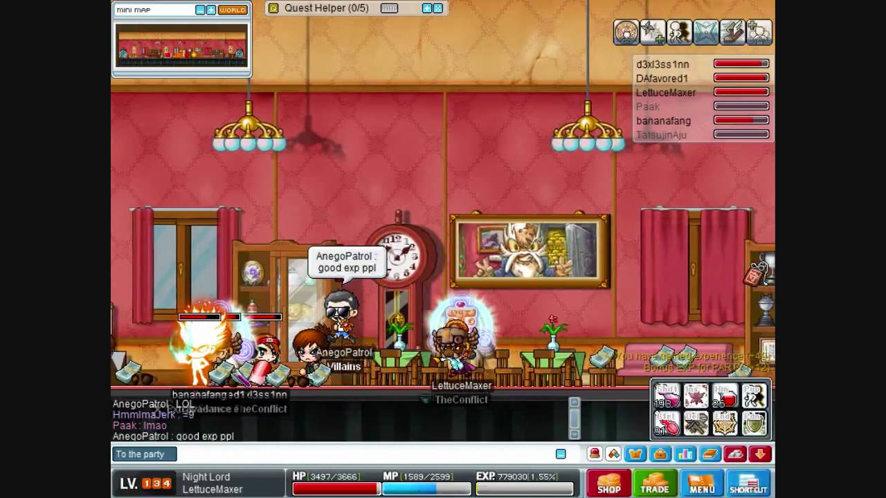 Maplestory guild Villains ksing at anego