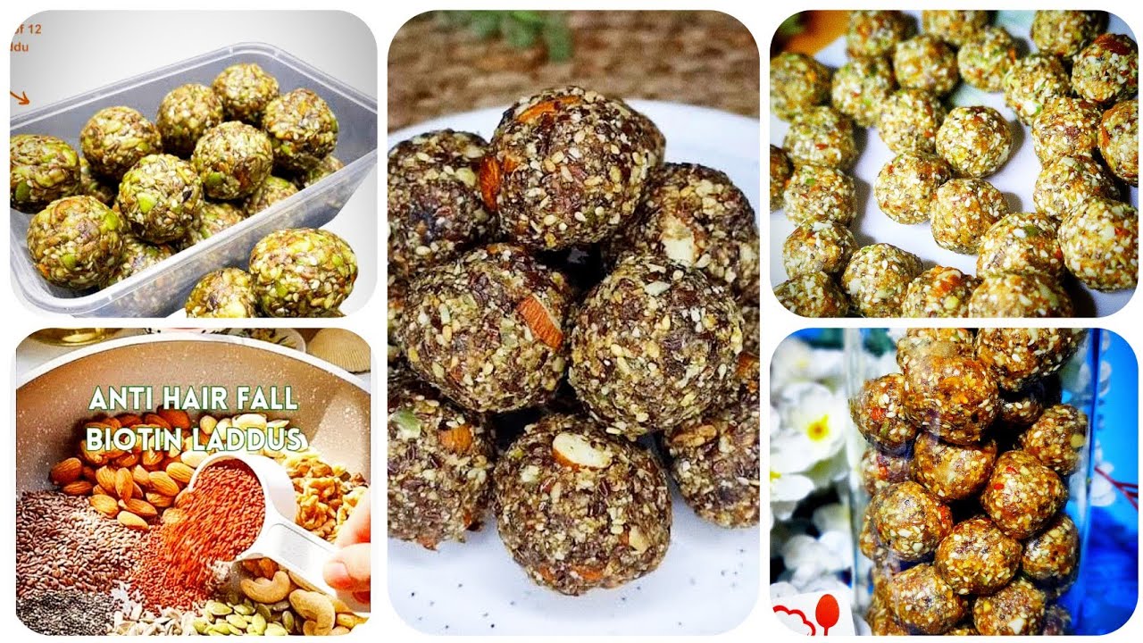 biotin laddu‼️সব উপকরণের পরিমাণ সহ ১ কেজি বাদাম সীডস খেজুর দিয়ে লাড্ডু রেসিপি ❗