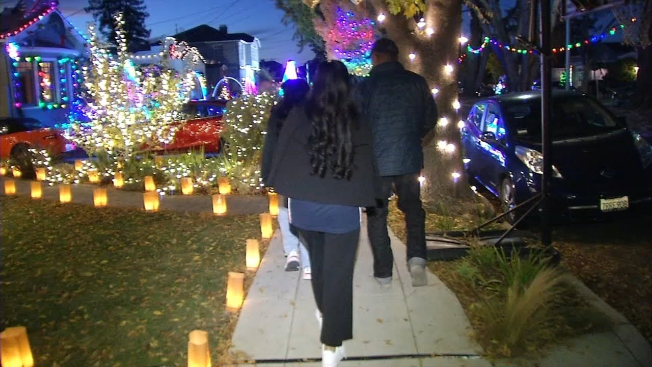 Big crowds turn out for opening night of Alameda Christmas Tree Lane