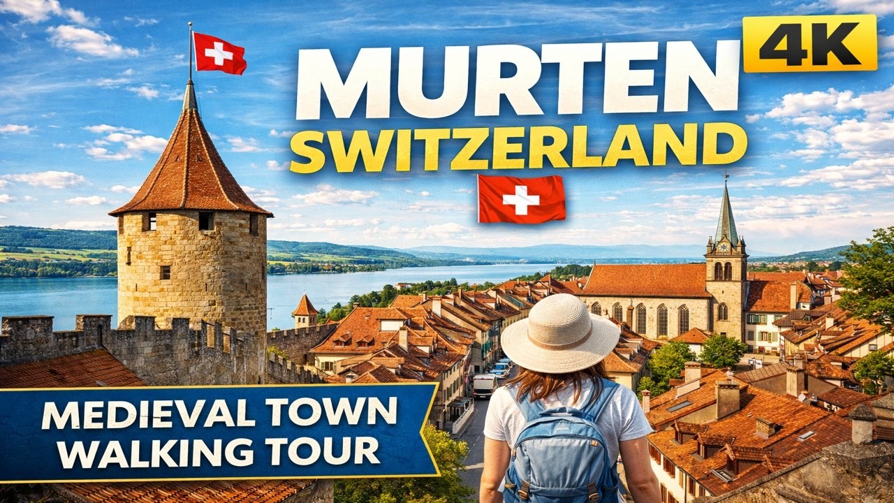 Murten Switzerland 🇨🇭 | Beautiful Medieval Town Walking Tour in 4K