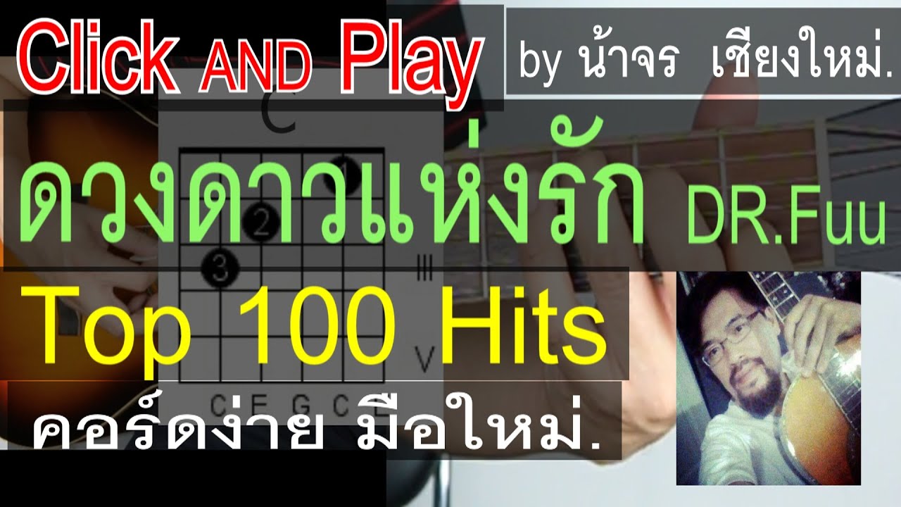 สอนกีต้าร์ ดวงดาวแห่งรัก ClickAndPlay (Dr.Fuu) คอร์ดง่าย ตีคอร์ด มือใหม่ - น้าจร เชียงใหม่