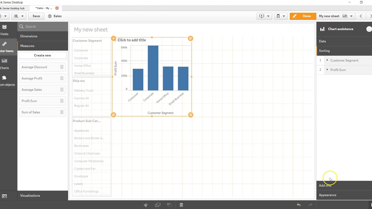 19 How to Create Bar Chart in Qlik Sense