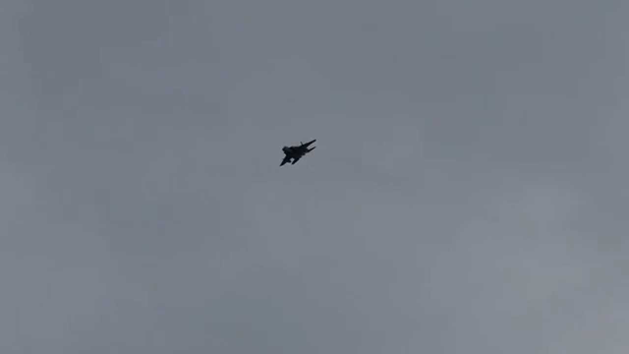 F15 at Holbeach bombing range,in hot.