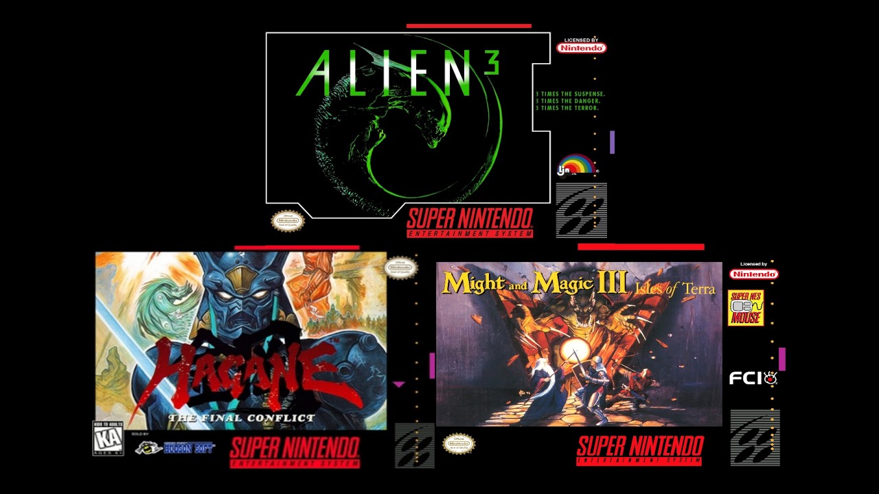 Alien 3, Hagane The Final Conflict and Might And Magic 3 Isles Of Terra for SNES