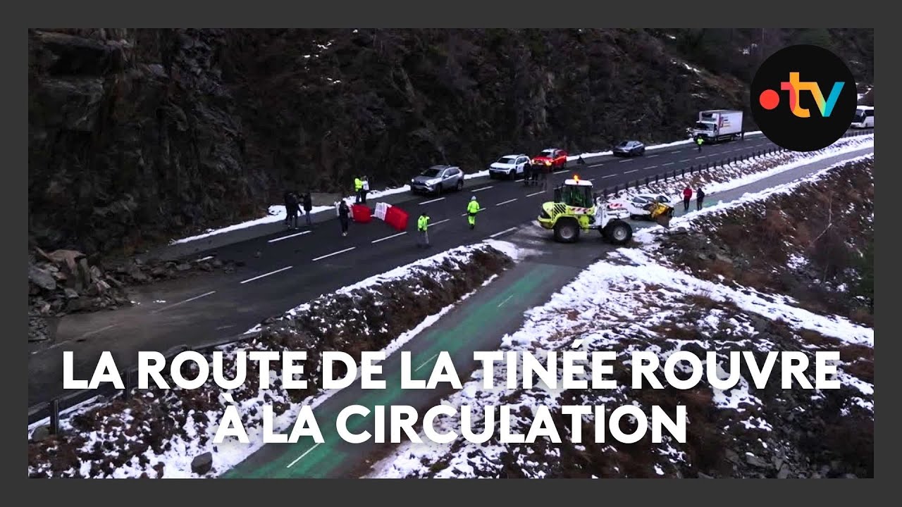 Intemp&eacute;ries : apr&egrave;s un impressionant &eacute;boulement, la route de la Tin&eacute;e rouvre &agrave; la circulation