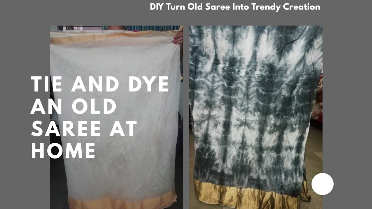 How to Tie - Dye an old  saree at home  ||  Bored With Old Saree Then Change Your Saree Colour 🎨