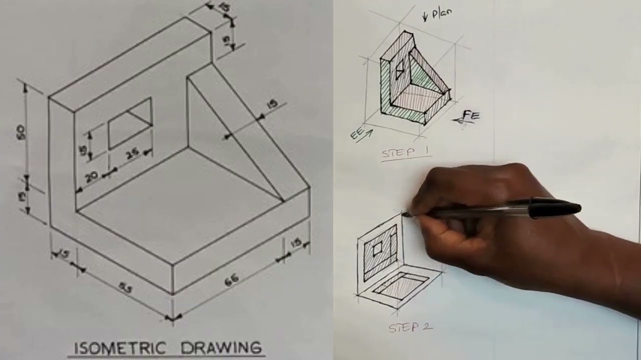 Lesson 4  First Angle Orthographic Projection #orthographicprojection #engineeringdrawing