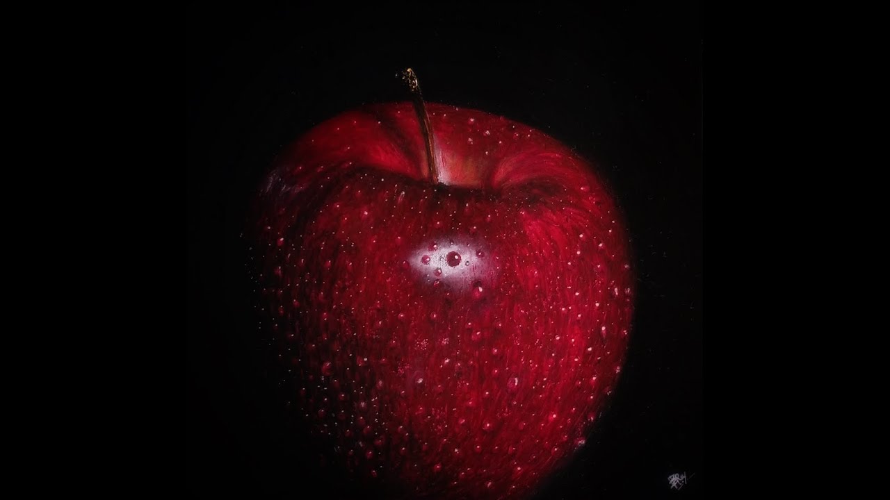 How To Draw|Photo/Hyper|Realistic Apple|Oil Pastel|Drawing|Tutorial|Step By Step|Hindi/English Audio