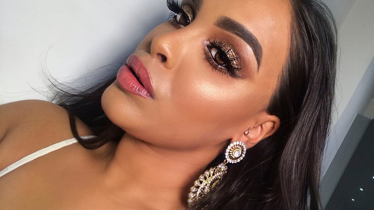 BRONZE GLITTER DIWALI MAKEUP LOOK BROWN SKIN| NikkisSecretx