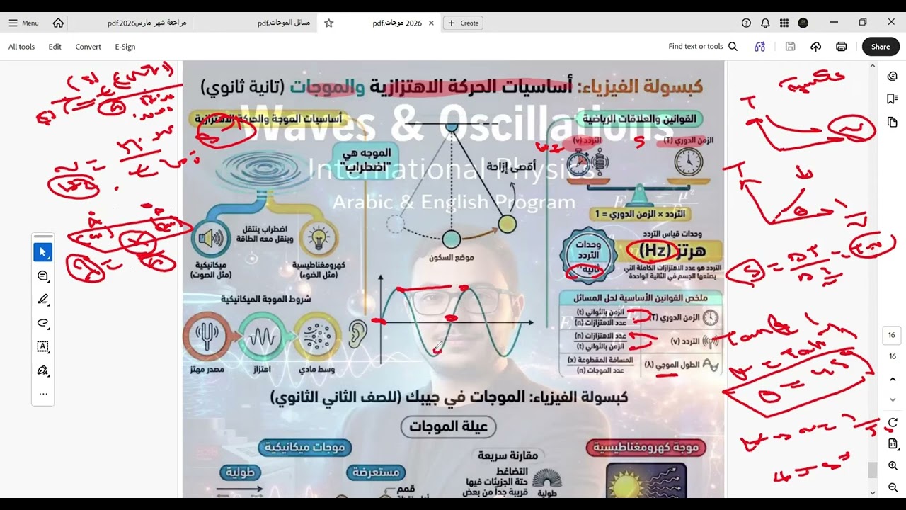 الطريقة الصينية في شرح سرعة انتشار الموجة | مراجعة فصل الموجات كامل