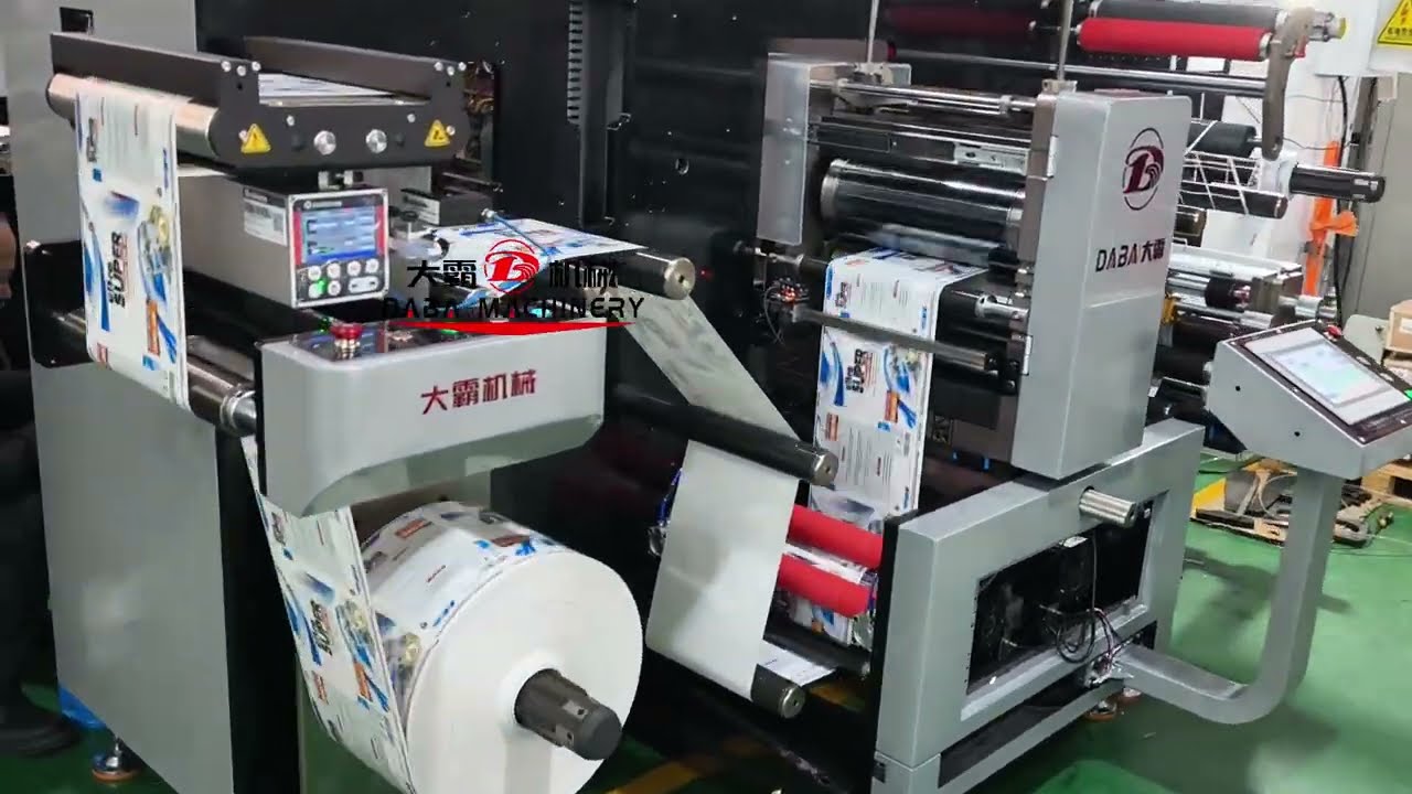 Intermittent die cutting slitting rewinding machine for Label sticker semi-rotary die cutting