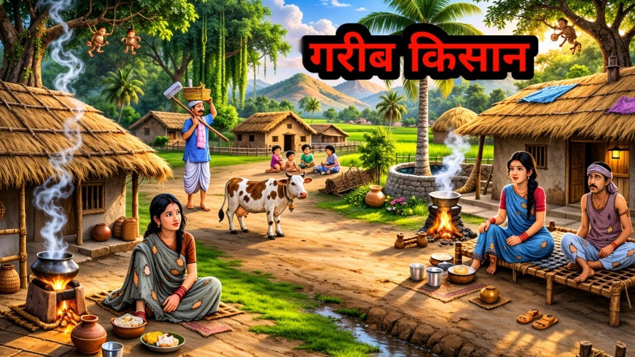 गरीब किसान ने बदल दी पूरे गाँव की किस्मत |Poor Farmer Success Story | Emotional Story#cartoon #hindi
