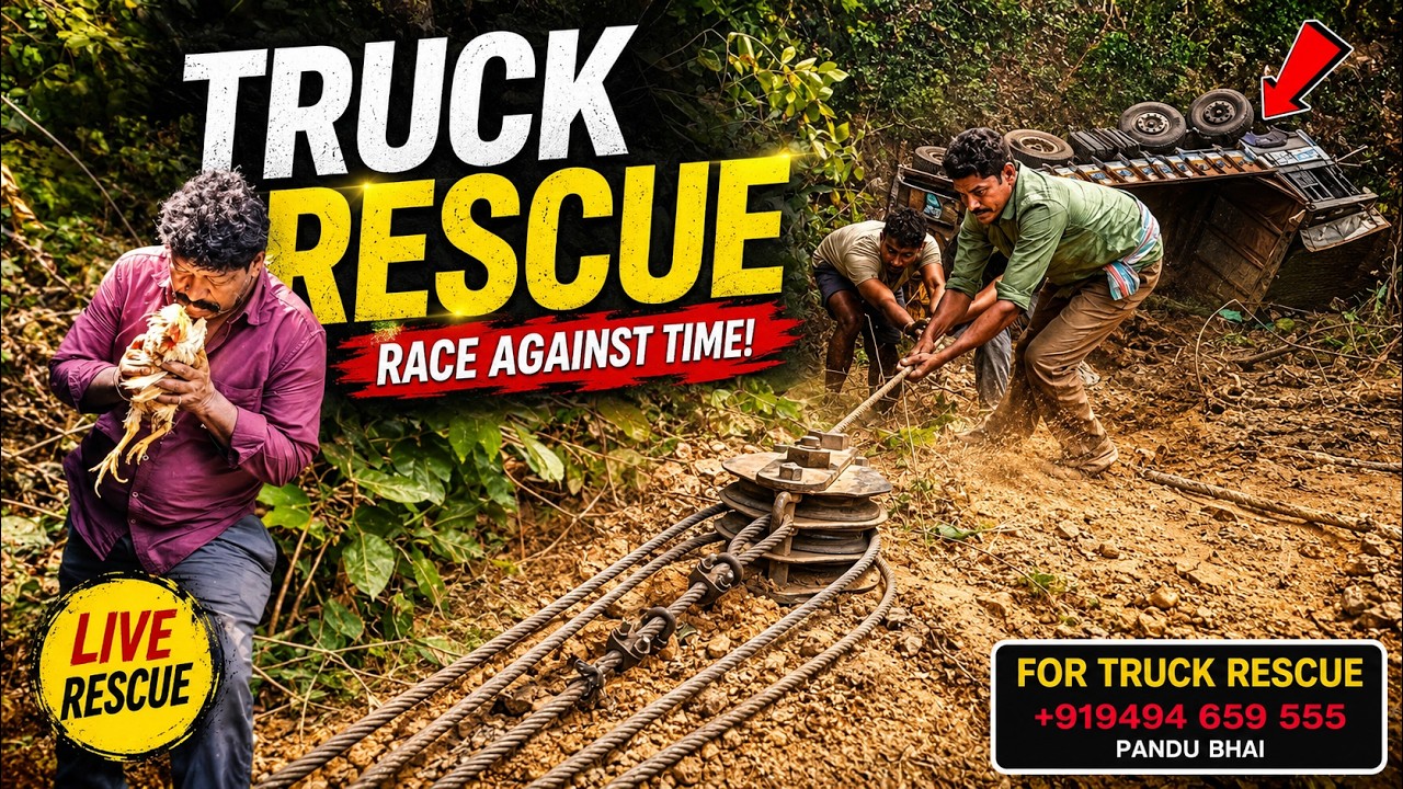 12 Tyre Lorry Maredumilli Ghat Road - Truck Fell in Valley - Village & Rescue Team