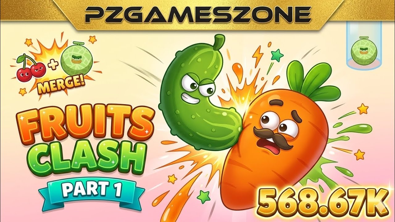 MOST SATISFYING MERGE!🥒 🥕 Fruits Clash Gameplay (ASMR) - Part 1 | PZGamesZone #pzgameszone #pz108