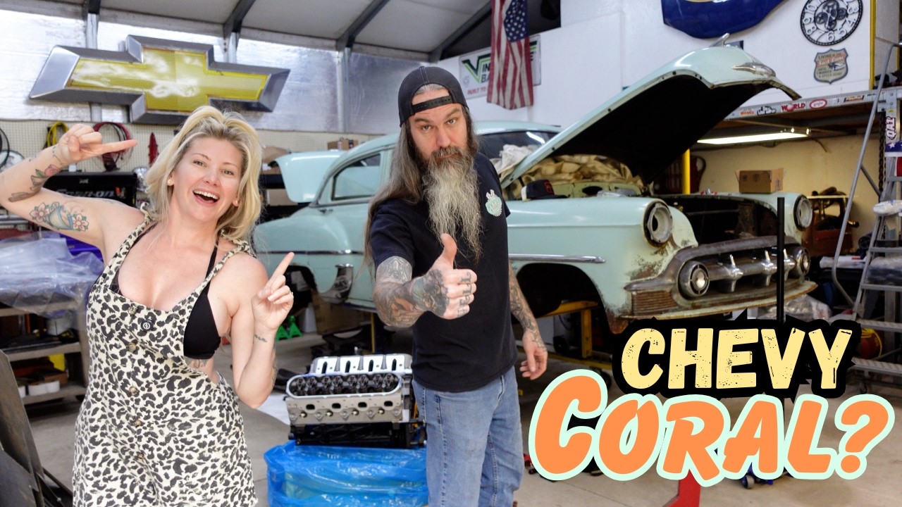 “Chevy Coral” LS Engine Paint?! 😂 Build Progress + First Pinstriping Attempt!