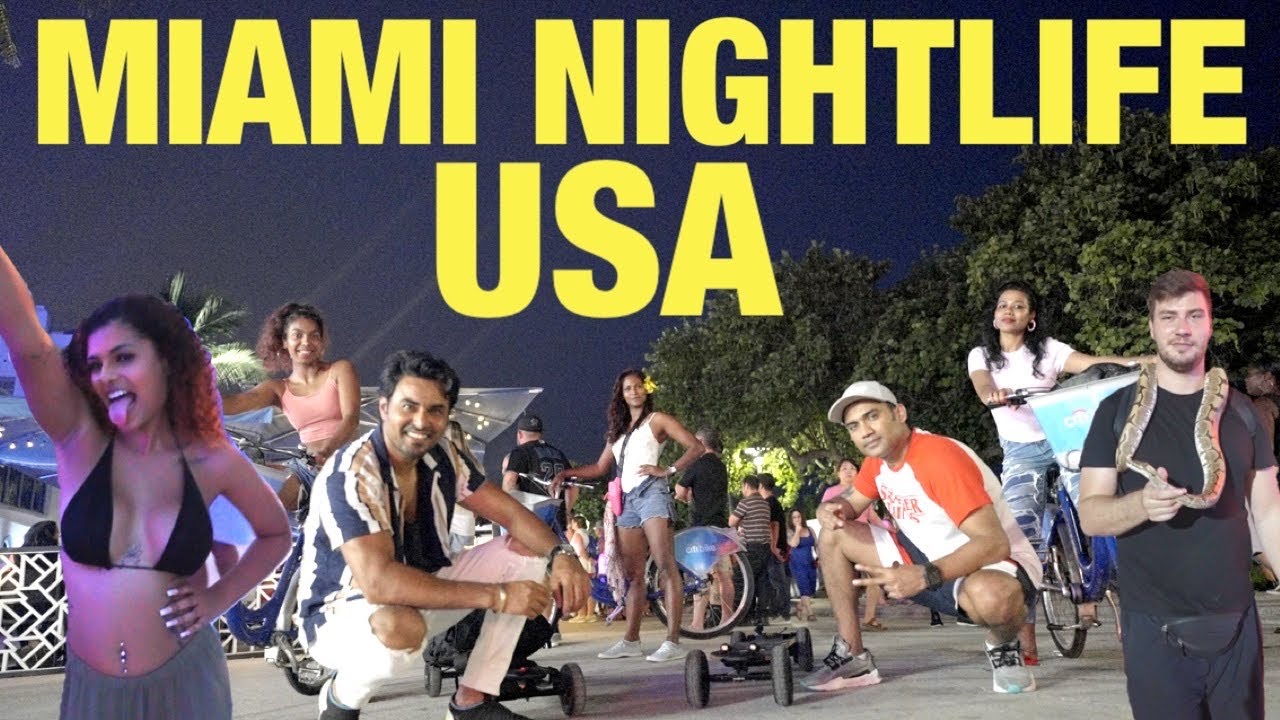Miami Nightlife | South Beach Miami , USA | Rohan Virdi | Girls Trying My Skateboard