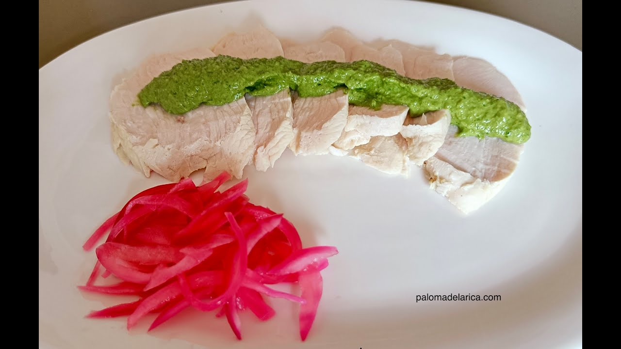 Cold turkey, pickled onion & green sauce.