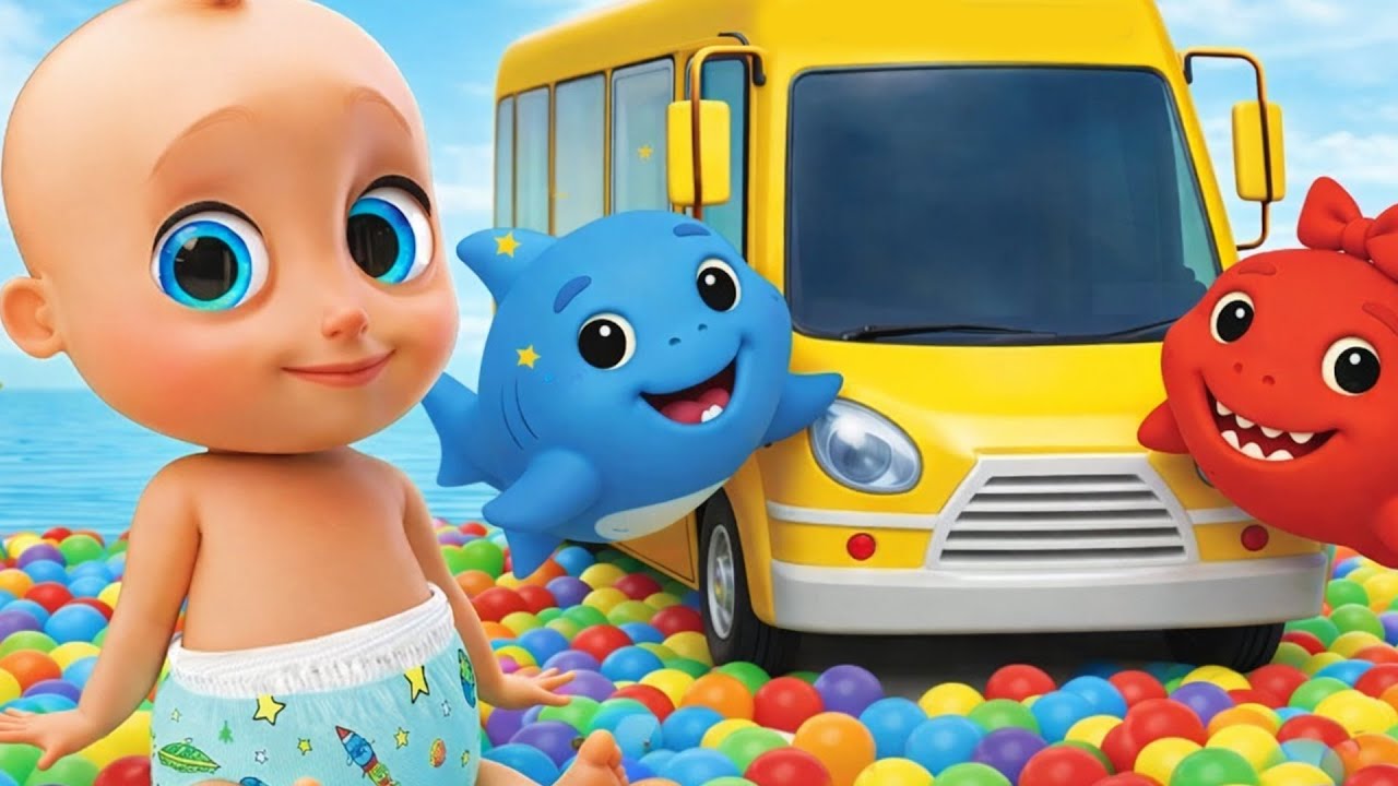 Baby Shark + Wheels On The Bus - Learn Colors with Balls - LooLoo Kids - Kids Songs