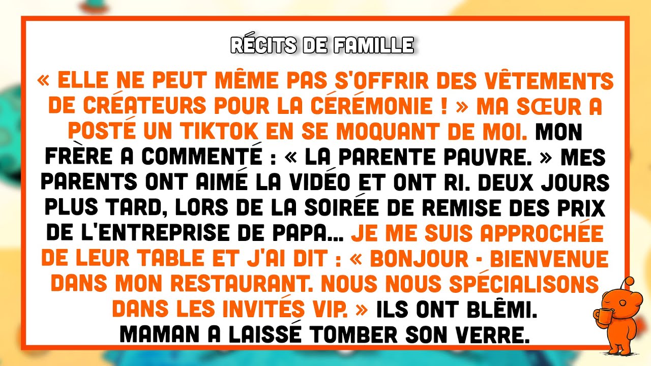 Ma famille a posté que je ne pouvais pas me payer de vêtements de marque pour la remise des prix.