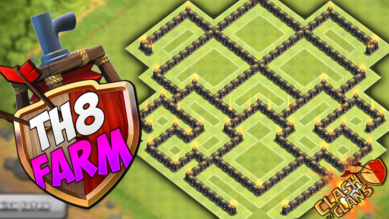 Clash of Clans - BEST TOWNHALL 8 FARMING BASE w/ Air Sweeper!