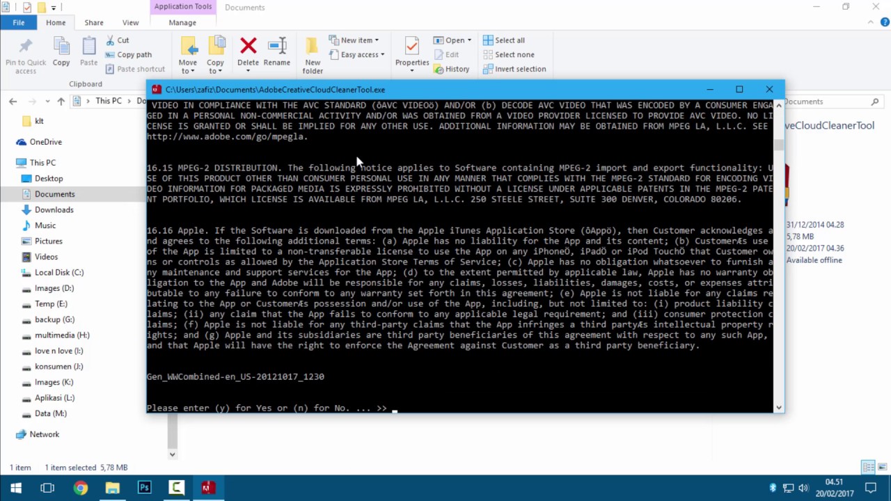 cara menggunakan adobe CC cleaner tool