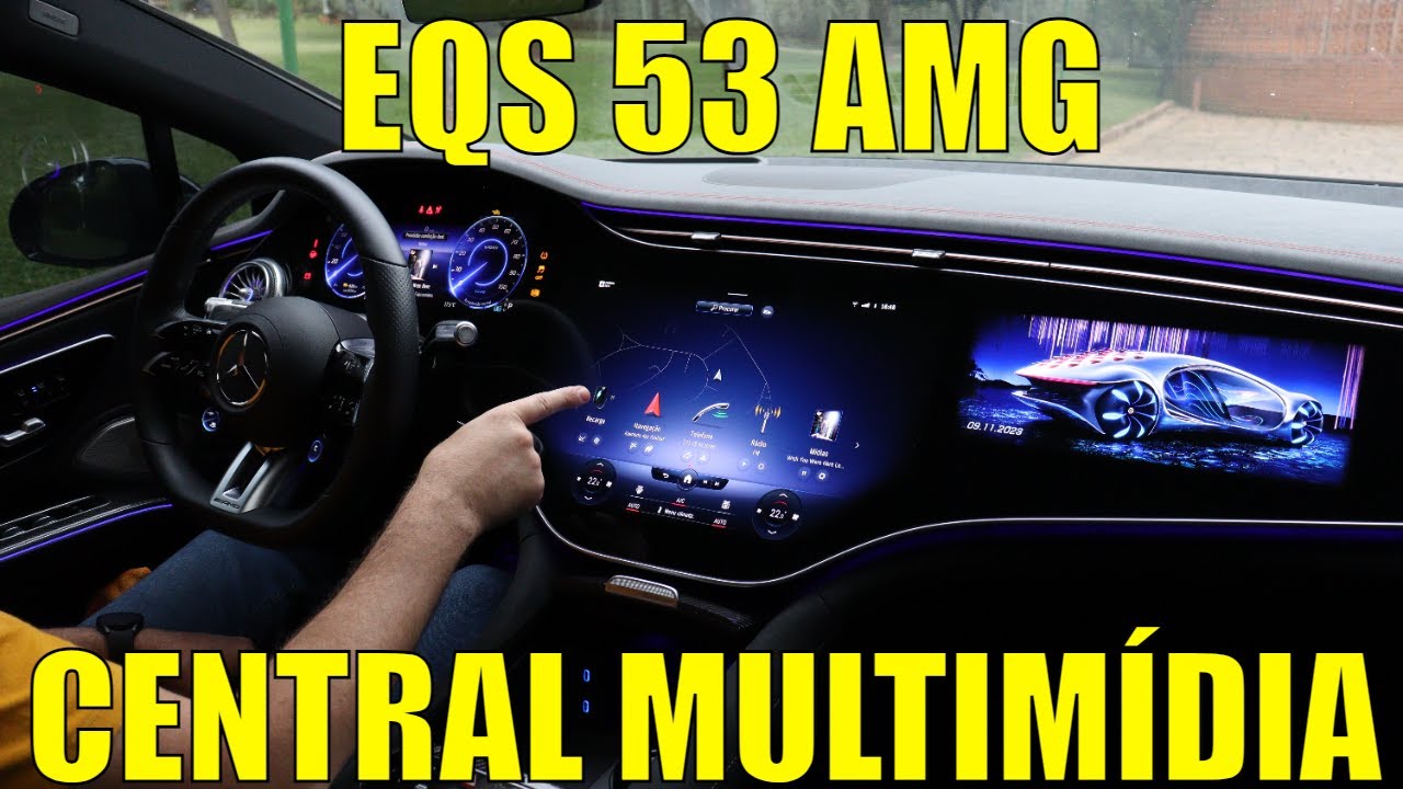 Mercedes EQS 53 AMG - Detalhes da Central Multimídia