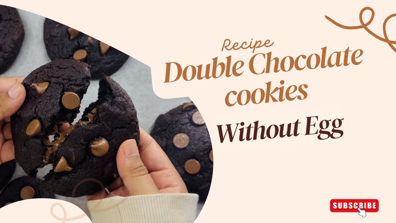 Easy Eggless Chocolate Cookies with Nutella filling  #EgglessCookies  #DoubleChocolateCookies