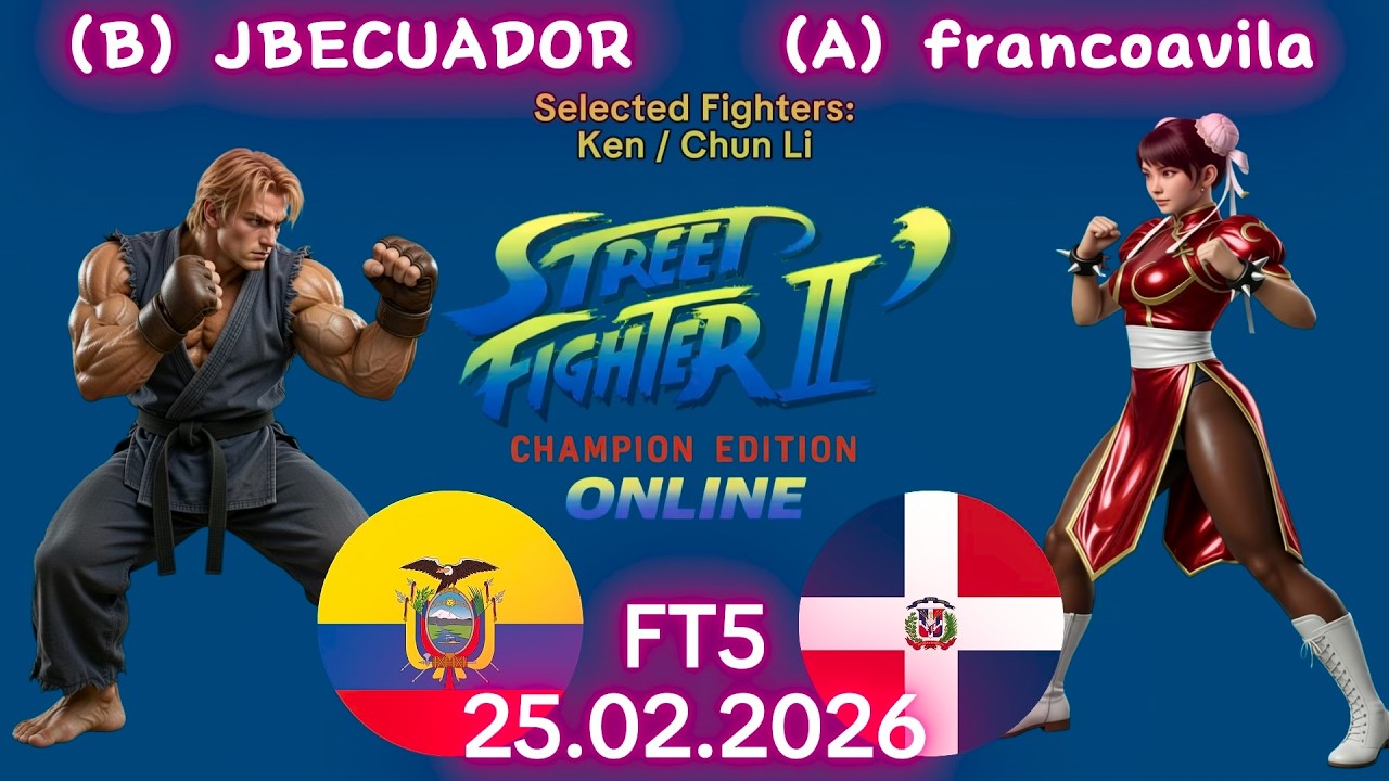 JBECUADOR VS. francoavila - ONLINE MATCH! - Street Fighter II' Champion Edition - FT5 - 25.02.2026